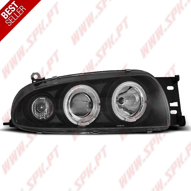Faróis Angel Eyes Black - Ford Fiesta 4 (1995-1999) Faróis Angel Eyes Black - Ford Fiesta 4 (1995-1999)