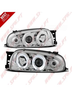 Faróis Angel Eyes Chrome - Ford Fiesta 4 (1995-1999)