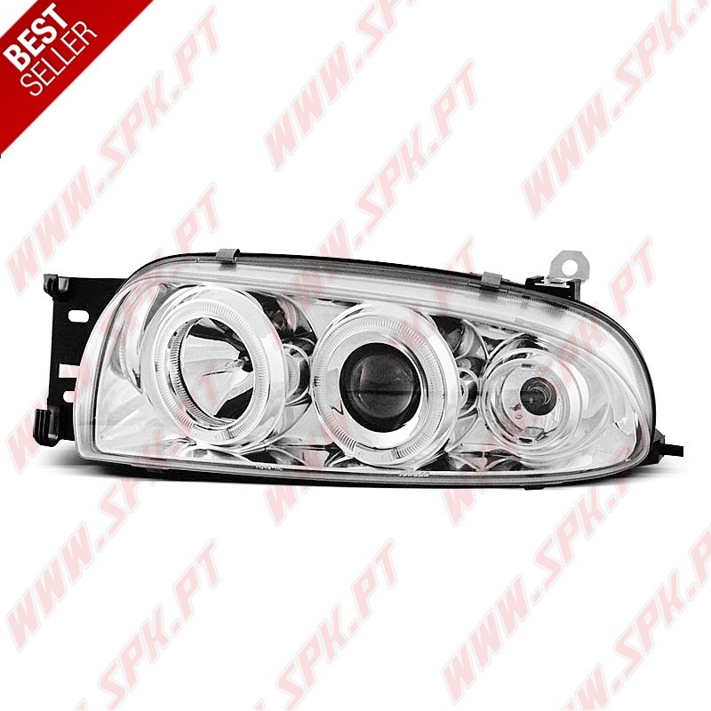 Faróis Angel Eyes Chrome - Ford Fiesta 4 (1995-1999) Faróis Angel Eyes Chrome - Ford Fiesta 4 (1995-1999)