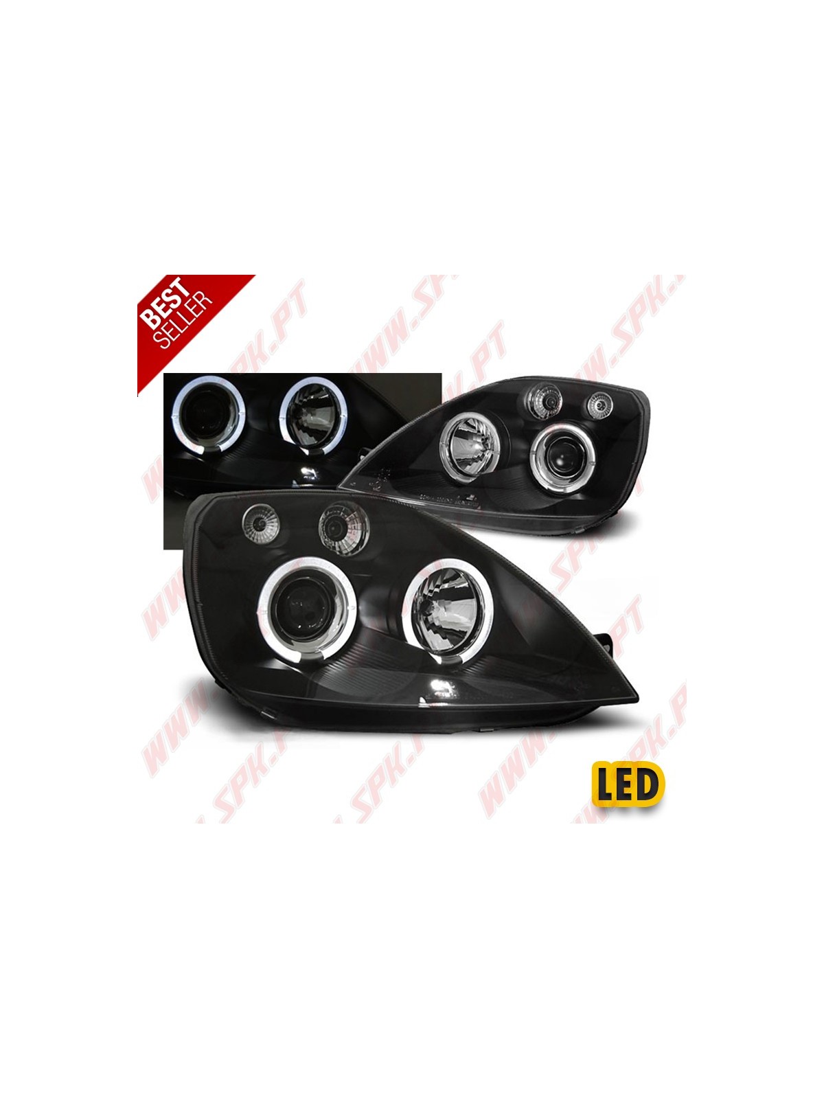 Faróis Angel Eyes Black - Ford Fiesta 5 (2002-2005) Faróis Angel Eyes Black - Ford Fiesta 5 (2002-2005)