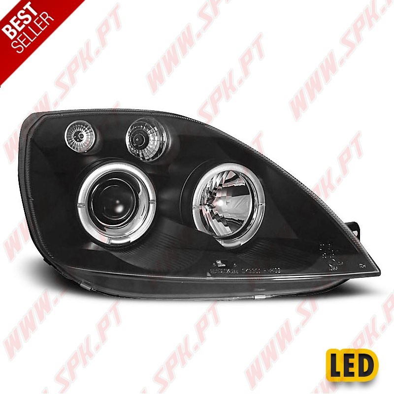 Faróis Angel Eyes Black - Ford Fiesta 5 (2002-2005) Faróis Angel Eyes Black - Ford Fiesta 5 (2002-2005)