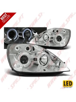 Faróis Angel Eyes Chrome - Ford Fiesta 5 (2002-2005)