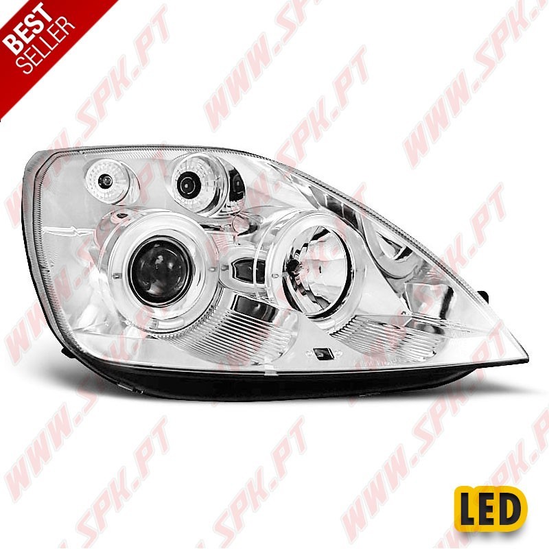 Faróis Angel Eyes Chrome - Ford Fiesta 5 (2002-2005) Faróis Angel Eyes Chrome - Ford Fiesta 5 (2002-2005)
