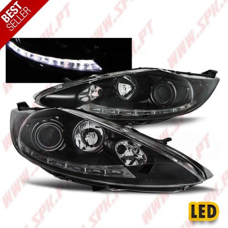 Faróis Look DRL LED Black - Ford Fiesta (2008-2012)