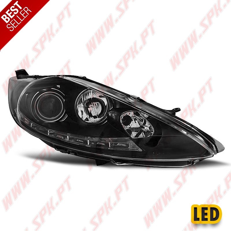 Faróis Look DRL LED Black - Ford Fiesta (2008-2012)