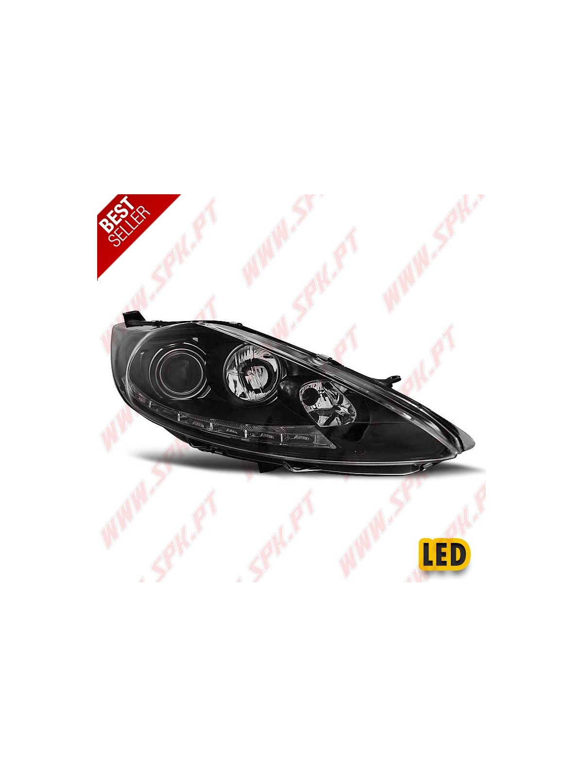 Faróis Look DRL LED Black - Ford Fiesta (2008-2012)