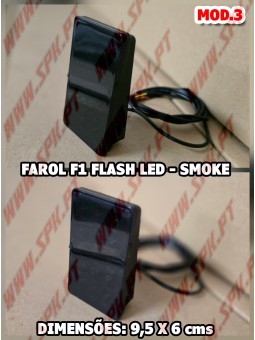 Farol Traseiro LED Look F1 V.3 Smoke - Dupla Função (Presença + Stop Flash)