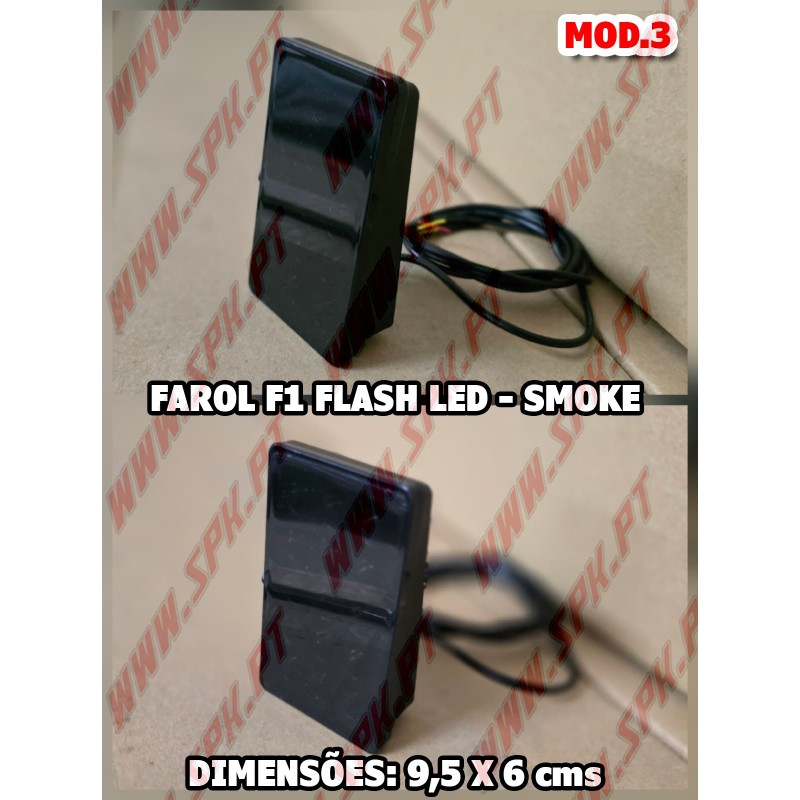 Farol Traseiro LED Look F1 V.3 Smoke - Dupla Função (Presença + Stop Flash)