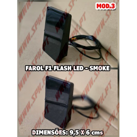 Farol Traseiro LED Look F1 V.3 Smoke - Dupla Função (Presença + Stop Flash)