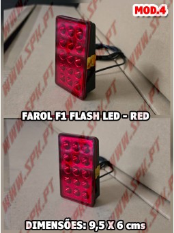 Farol Traseiro LED Look F1 V.4 RED - Dupla Função (Presença + Stop Flash)
