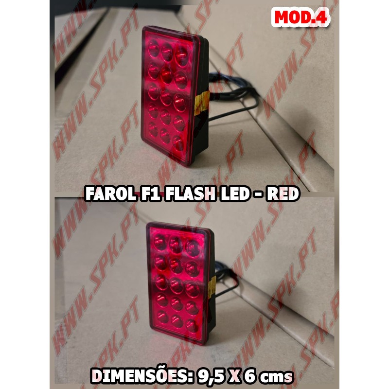 Farol Traseiro LED Look F1 V.4 RED - Dupla Função (Presença + Stop Flash) Farol Traseiro LED Look F1 V.4 RED - Dupla Função (Presença + Stop Flash)
