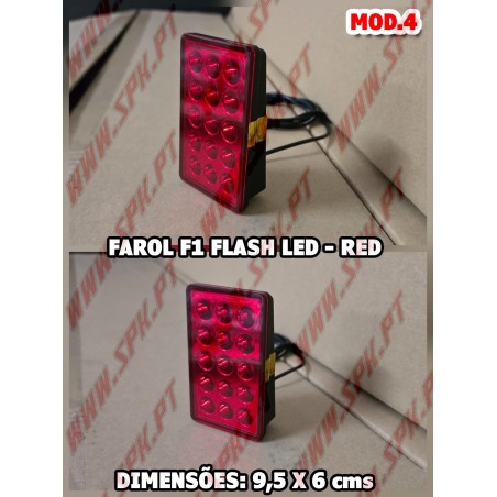 Farol Traseiro LED Look F1 V.4 RED - Dupla Função (Presença + Stop Flash)