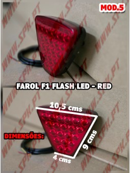 Farol Traseiro LED Look F1 V.5 RED - Dupla Função (Presença + Stop Flash)