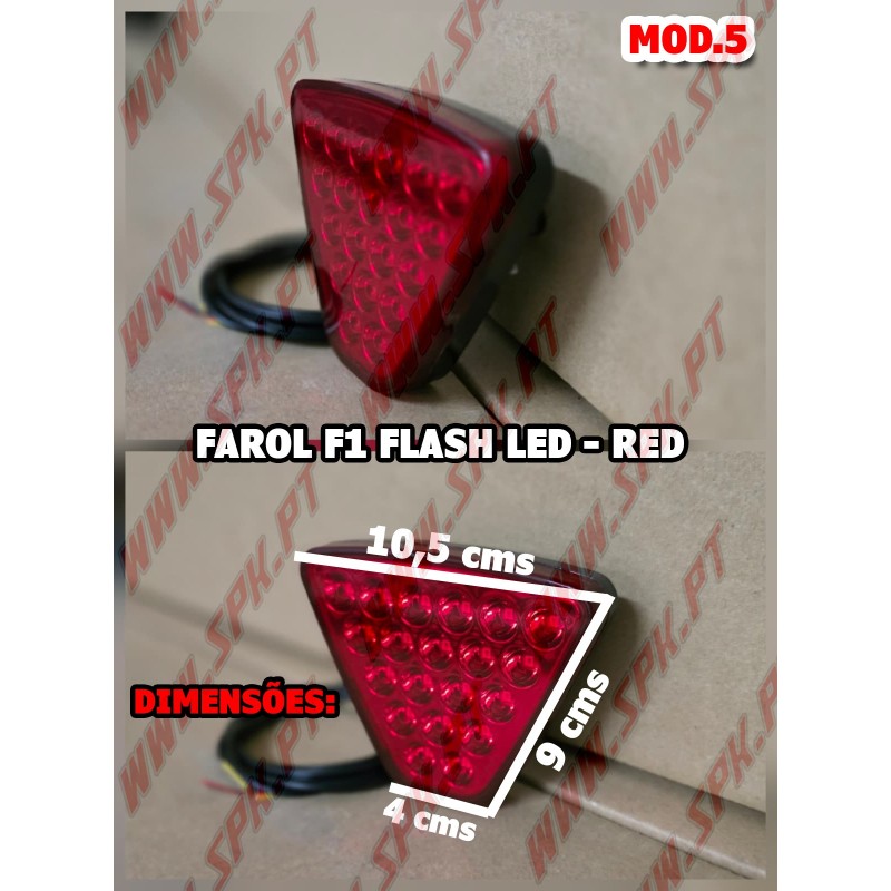 Farol Traseiro LED Look F1 V.5 RED - Dupla Função (Presença + Stop Flash) Farol Traseiro LED Look F1 V.5 RED - Dupla Função (Presença + Stop Flash)
