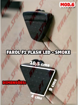 Farol Traseiro LED Look F1 V.6 Smoke - Dupla Função (Presença + Stop Flash)