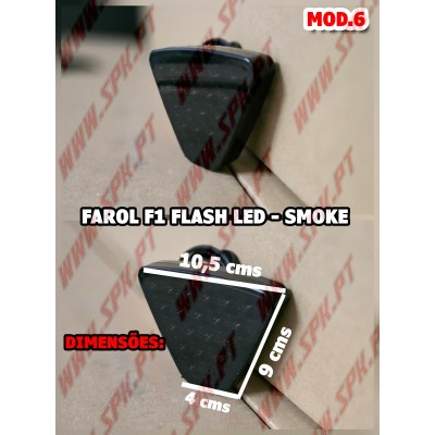 Farol Traseiro LED Look F1 V.6 Smoke - Dupla Função (Presença + Stop Flash)