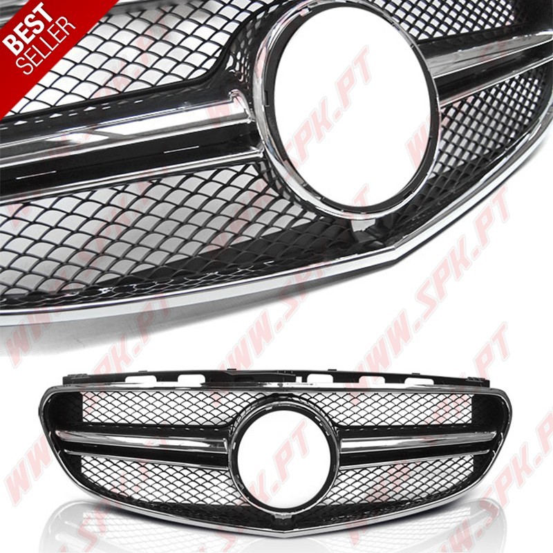 Grelha Frontal Look Sport Black+Chrome - Mercedes W212 (2013-2016) Grelha Frontal Look Sport Black+Chrome - Mercedes W212 (2013-2016)