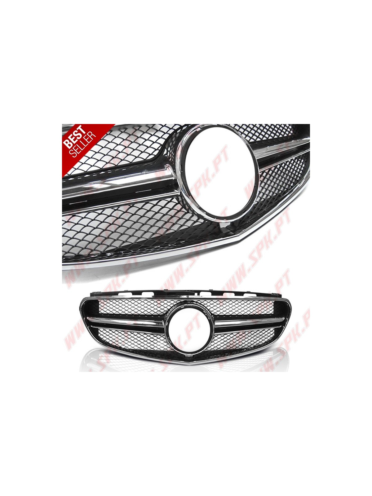 Grelha Frontal Look Sport Black+Chrome - Mercedes W212 (2013-2016) Grelha Frontal Look Sport Black+Chrome - Mercedes W212 (2013-2016)