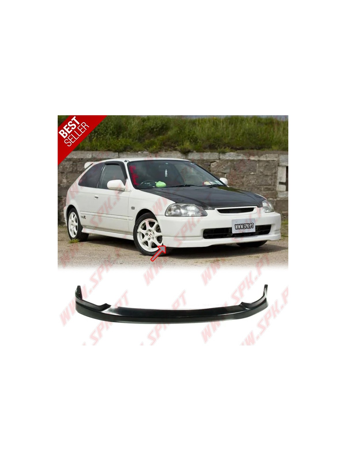 Lip Spoiler Frontal Look CTR - Honda Civic EK / EJ (1996-1998) Lip Spoiler Frontal Look CTR - Honda Civic EK / EJ (1996-1998)