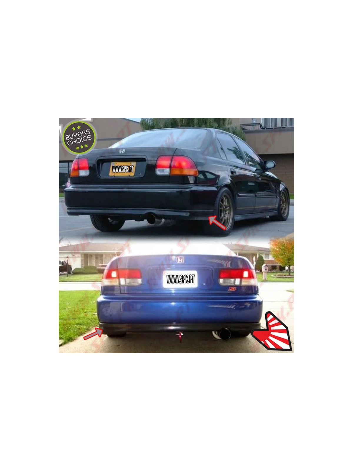 Lip Spoiler Traseiro Look Type-R - Honda Civic EK / EJ (1996-1998)