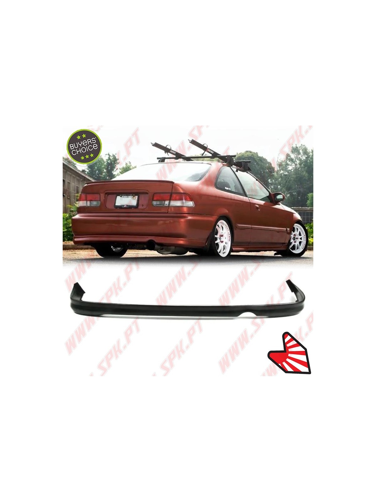 Lip Spoiler Traseiro Look Type-R - Honda Civic EK / EJ (1996-1998)