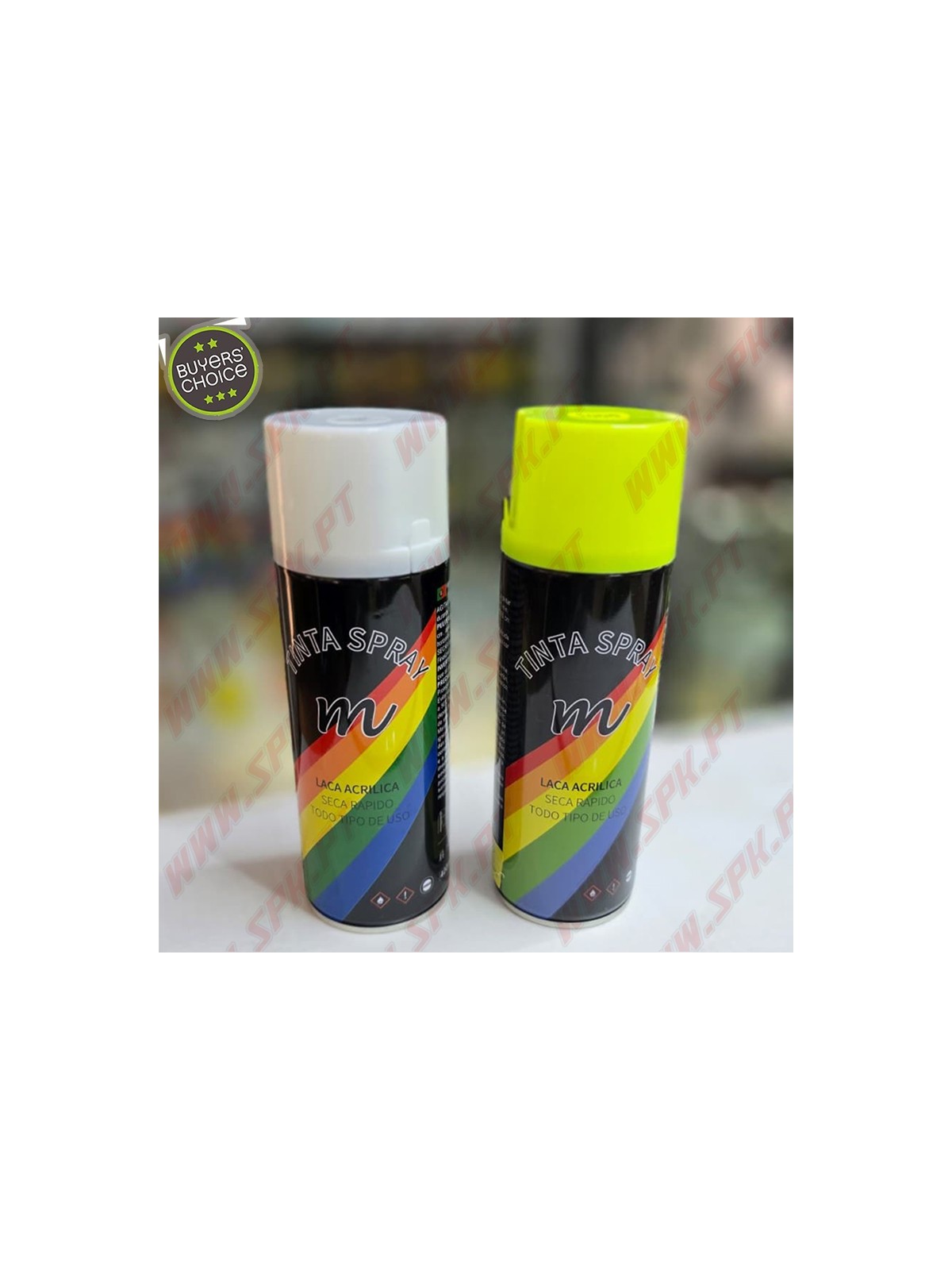 Pack 2X Sprays Tinta 400ml (Branco + Amarelo Neon)