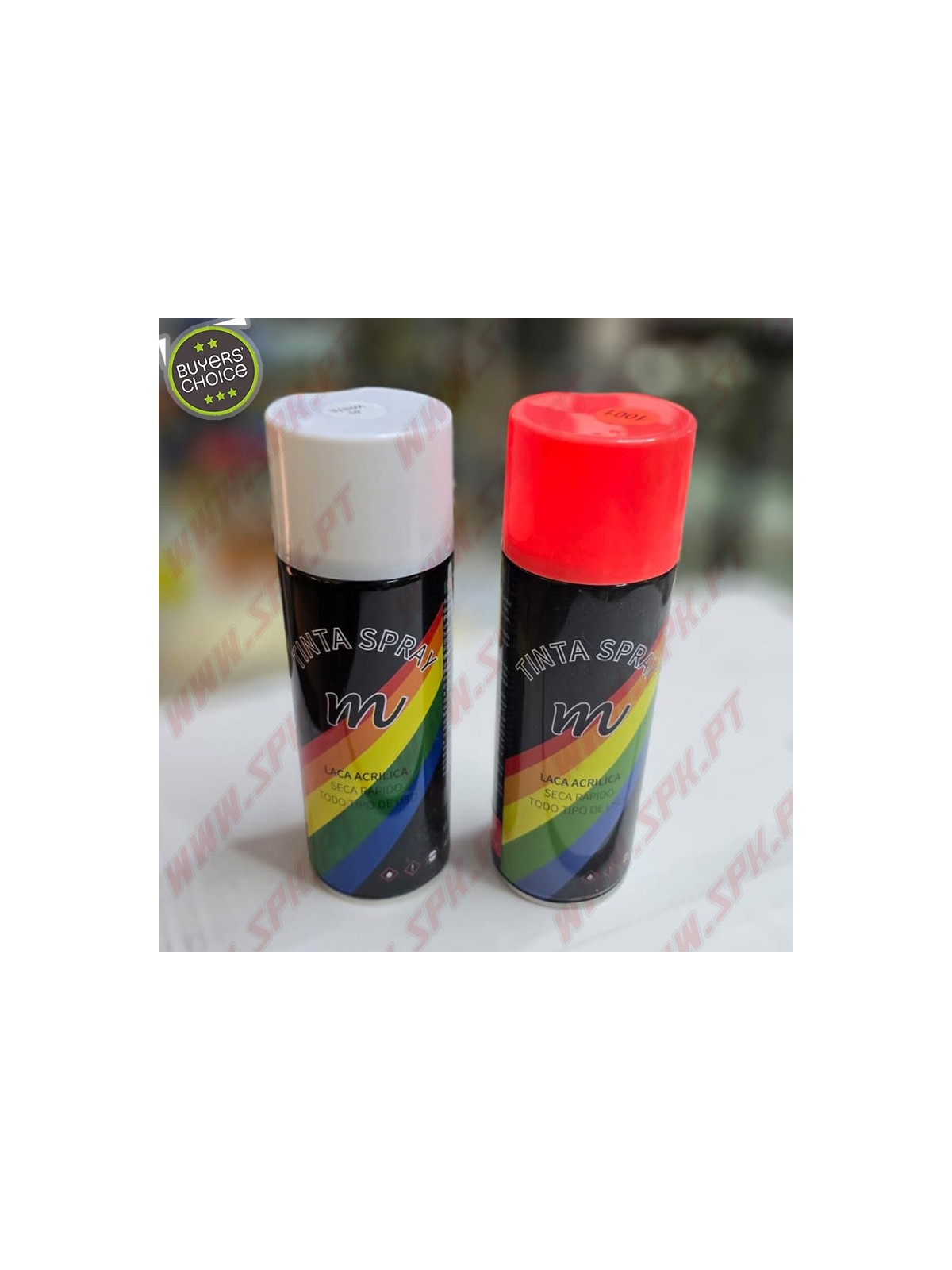 Pack 2X Sprays Tinta 400ml (Branco + Vermelho Neon) Pack 2X Sprays Tinta 400ml (Branco + Vermelho Neon)
