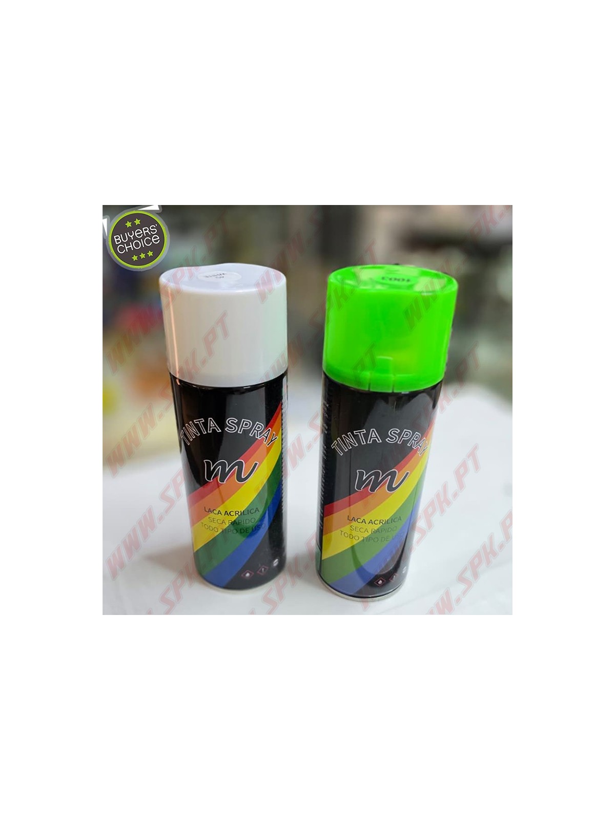 Pack 2X Sprays Tinta 400ml (Branco + Verde Neon) Pack 2X Sprays Tinta 400ml (Branco + Verde Neon)