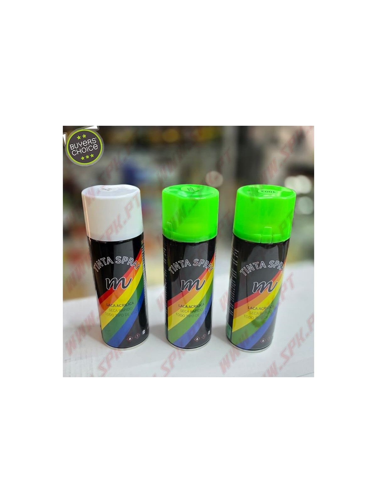 Pack 3X Sprays Tinta 400ml (Branco + Verde Neon) Pack 3X Sprays Tinta 400ml (Branco + Verde Neon)