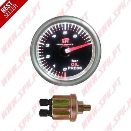 Manómetro Pressão de Óleo - "Black Edition" - 52mm