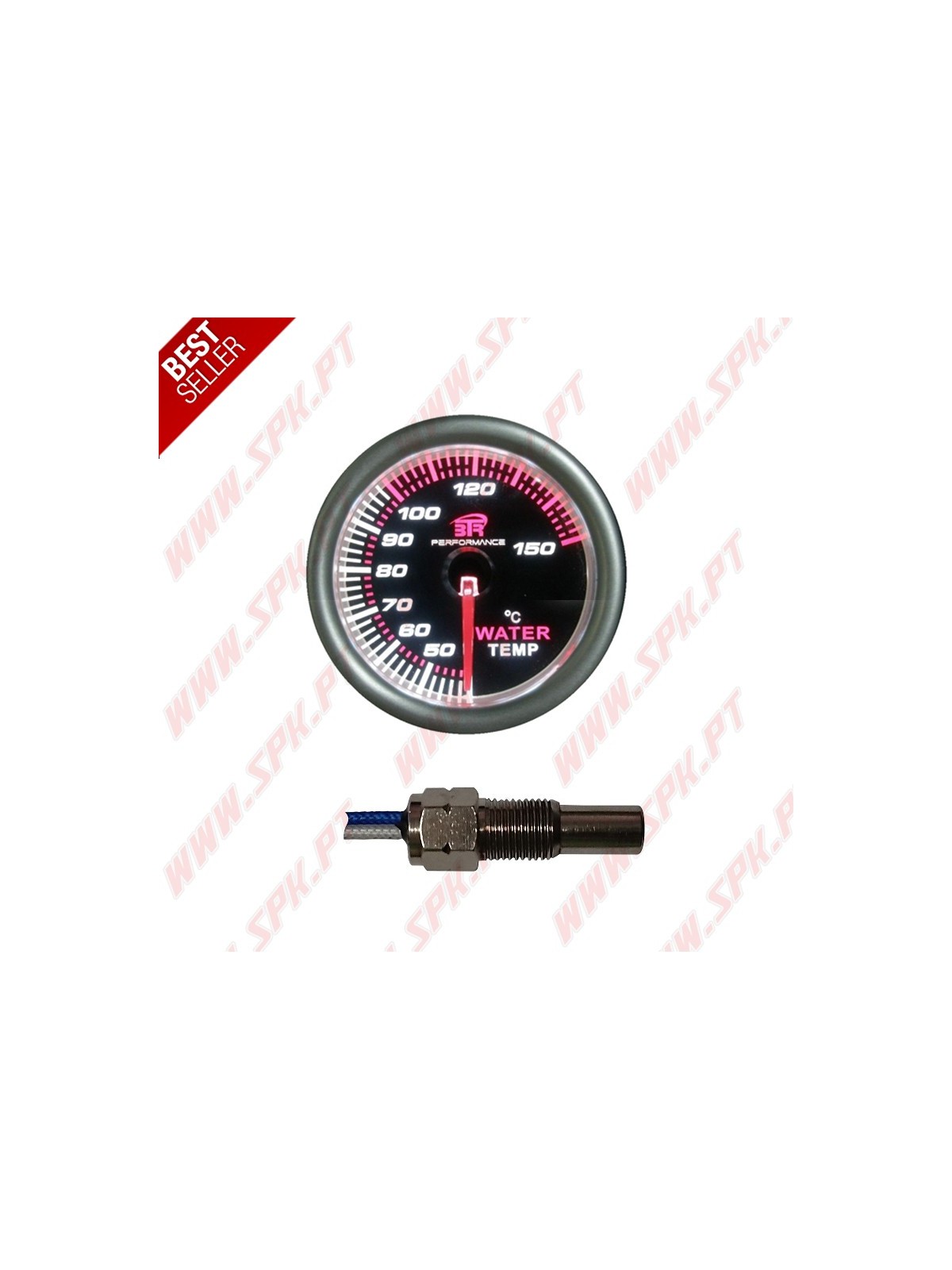 Manómetro Temperatura de Água - "Black Edition" - 52mm