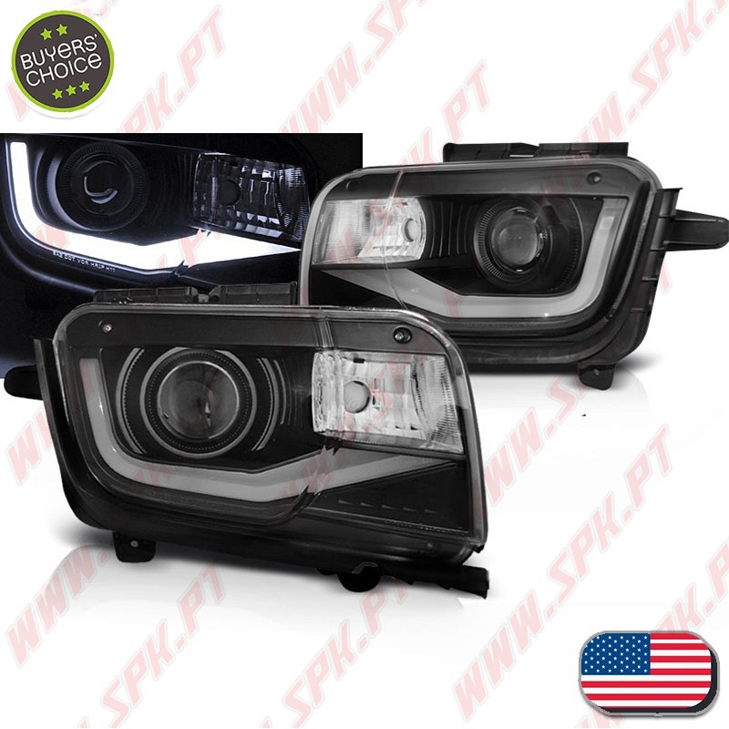 Faróis Tube-Light / Black - Chevrolet Camaro (2009-2013) Faróis Tube-Light / Black - Chevrolet Camaro (2009-2013)