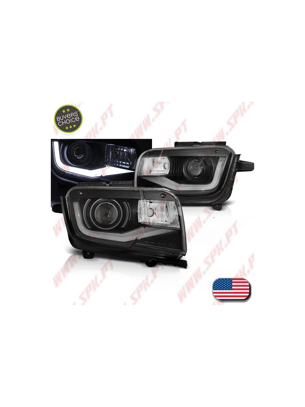 Faróis Tube-Light / Black - Chevrolet Camaro (2009-2013) Faróis Tube-Light / Black - Chevrolet Camaro (2009-2013)
