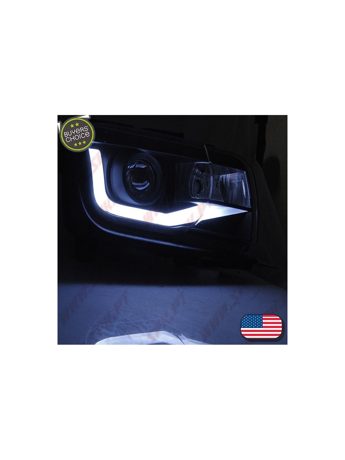 Faróis Tube-Light / Black - Chevrolet Camaro (2009-2013) Faróis Tube-Light / Black - Chevrolet Camaro (2009-2013)