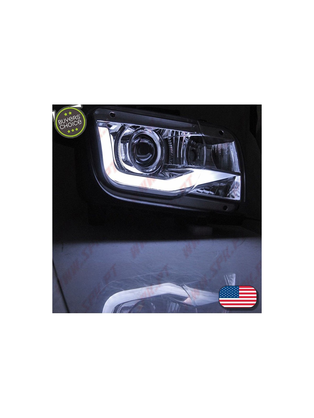 Faróis Tube-Light / Chrome - Chevrolet Camaro (2009-2013) Faróis Tube-Light / Chrome - Chevrolet Camaro (2009-2013)