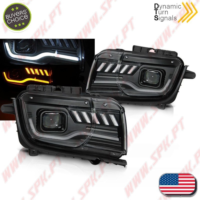 Faróis Tube-Light Dynamic / Black - Chevrolet Camaro (2009-2013) Faróis Tube-Light Dynamic / Black - Chevrolet Camaro (2009-2013)