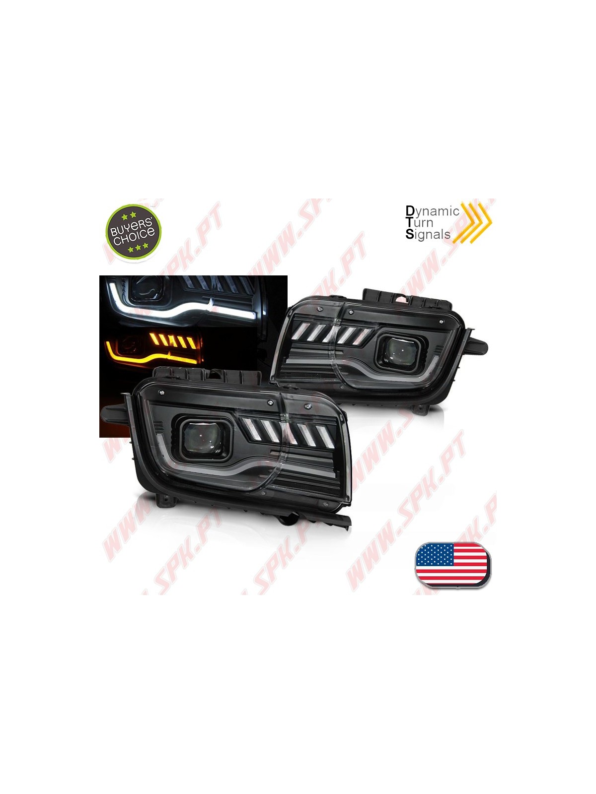 Faróis Tube-Light Dynamic / Black - Chevrolet Camaro (2009-2013) Faróis Tube-Light Dynamic / Black - Chevrolet Camaro (2009-2013)