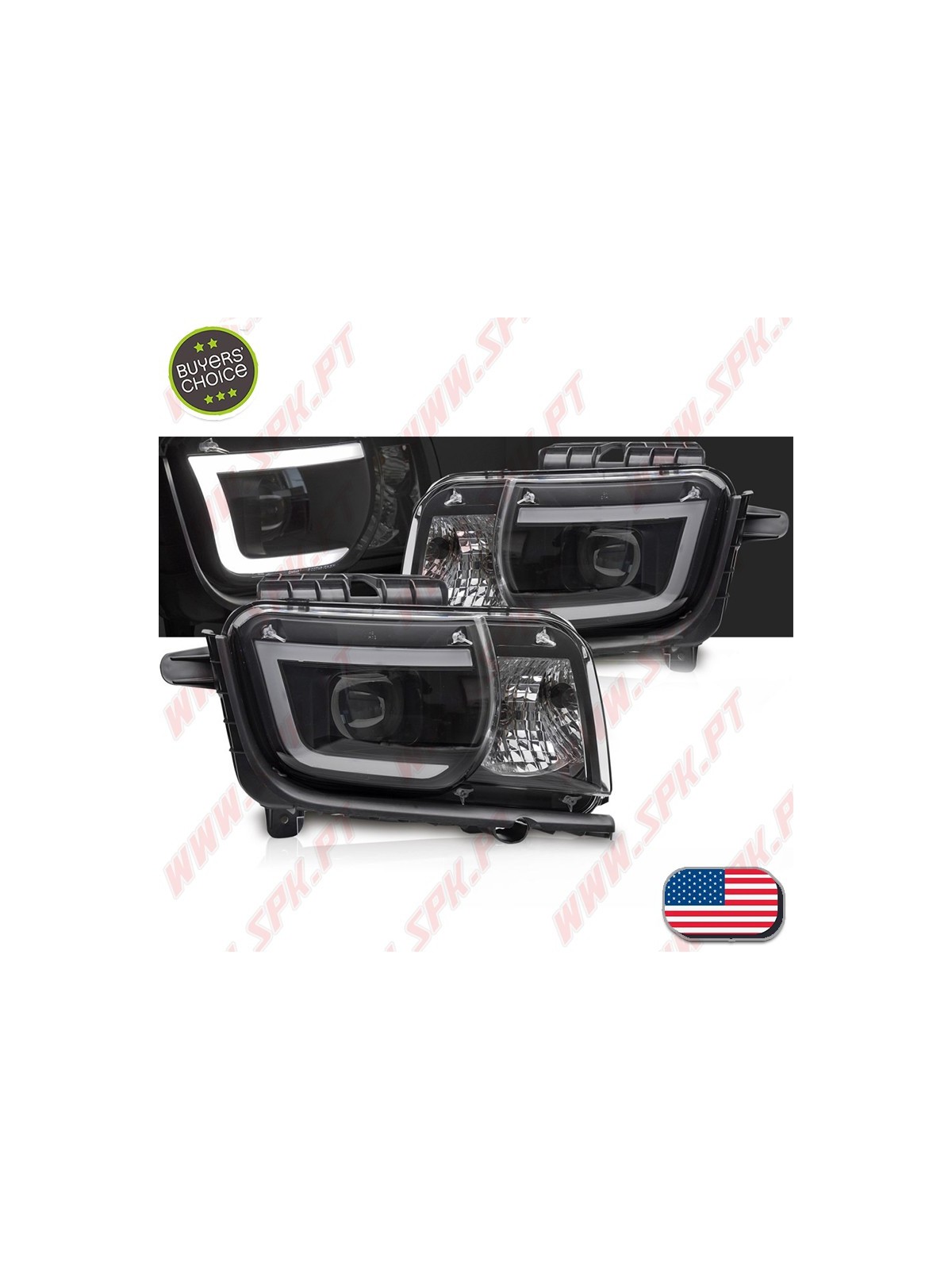 Faróis Tube-Light V.2 / Black - Chevrolet Camaro (2009-2013) Faróis Tube-Light V.2 / Black - Chevrolet Camaro (2009-2013)