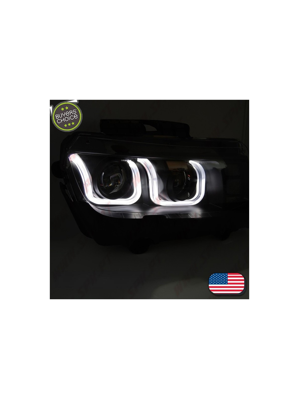 Faróis LED U-Type / Black - Chevrolet Camaro (2013-2015) Faróis LED U-Type / Black - Chevrolet Camaro (2013-2015)