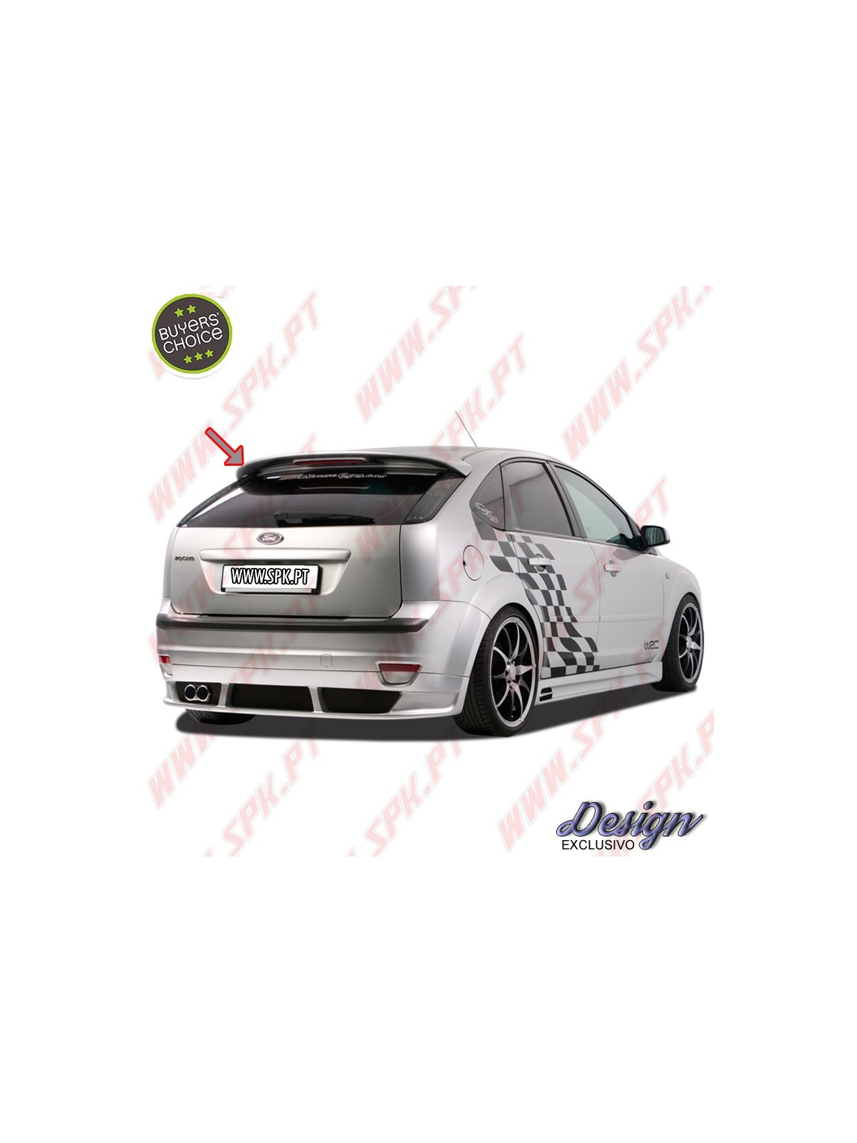 Aileron Traseiro Look RS C/3ºStop - Ford Focus 2 (2004-2011)
