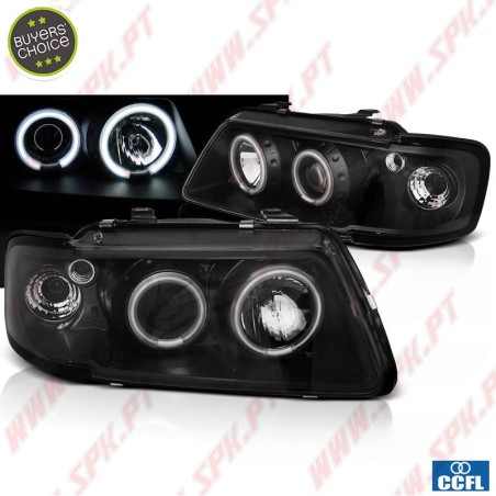 Faróis Angel Eyes CCFL Black - Audi A3 8L (1996-2000)