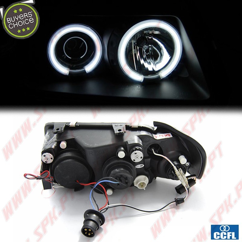 Faróis Angel Eyes CCFL Black - Audi A3 8L (1996-2000) Faróis Angel Eyes CCFL Black - Audi A3 8L (1996-2000)
