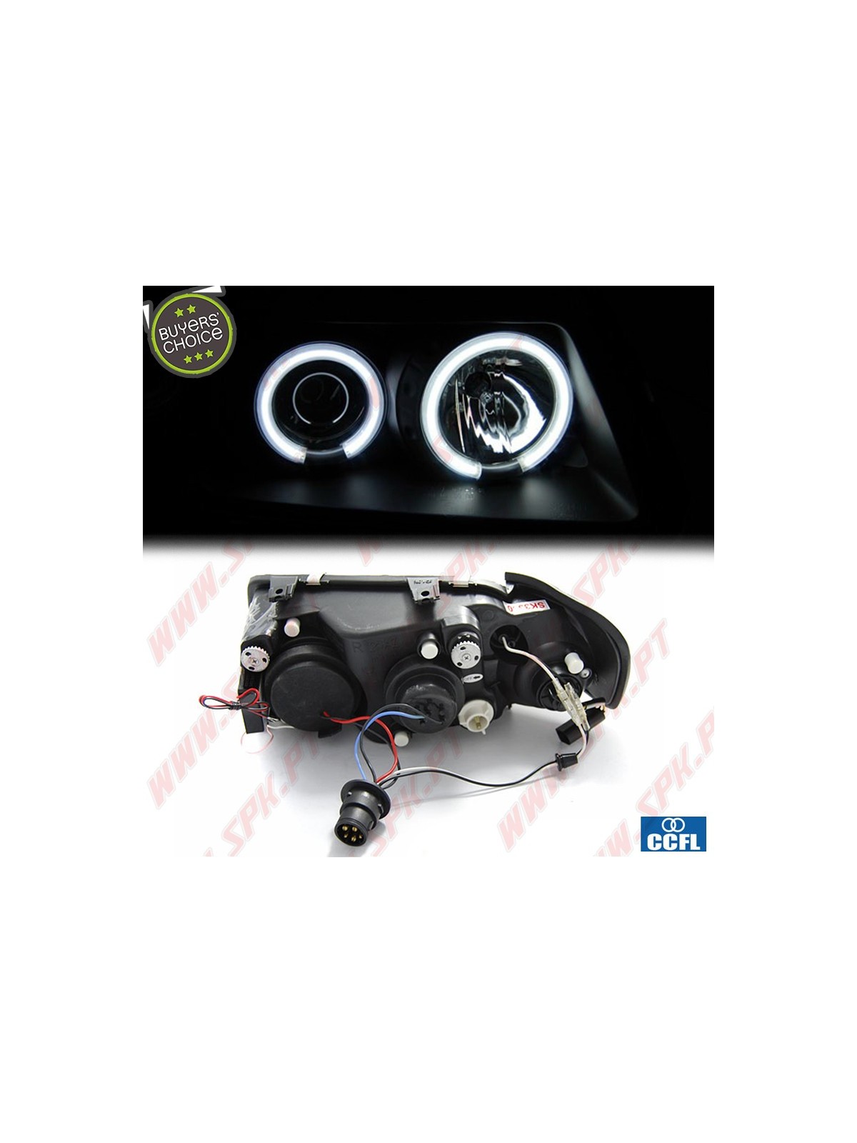 Faróis Angel Eyes CCFL Black - Audi A3 8L (1996-2000) Faróis Angel Eyes CCFL Black - Audi A3 8L (1996-2000)