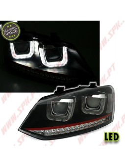 Faróis LED U-Type Red / Black - VW Polo 6R / 6C (2009-2017)
