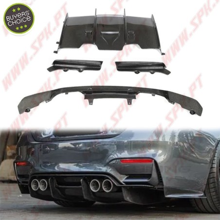 Difusor Traseiro Carbono Look PSM - BMW F80 / F82 / F83 (2014-2022)