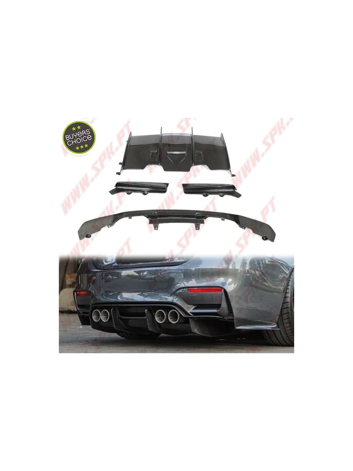 Difusor Traseiro Carbono Look PSM - BMW F80 / F82 / F83 (2014-2022)