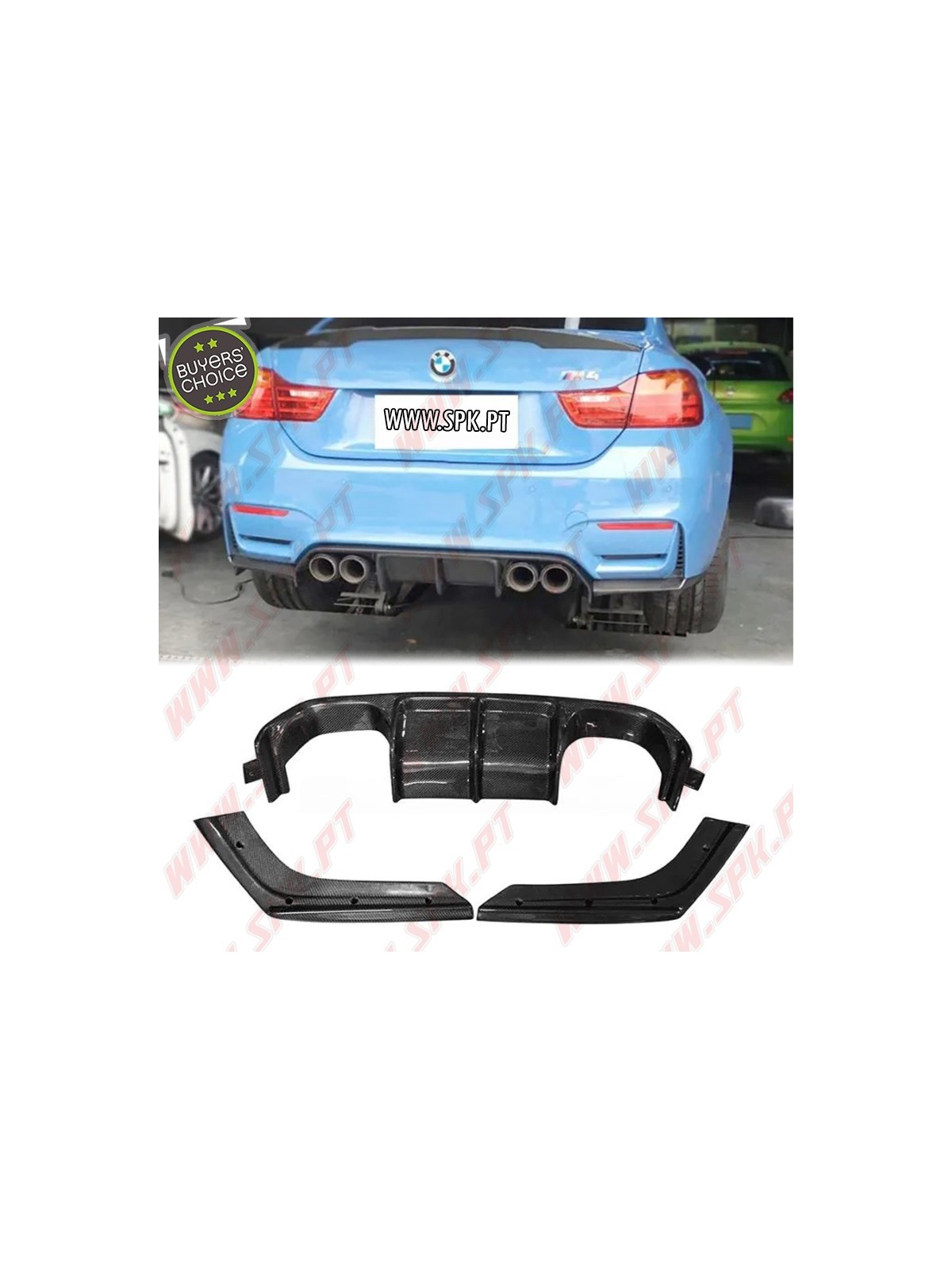 Difusor Traseiro Carbono Look VST - BMW F80 / F82 / F83 (2014-2022)