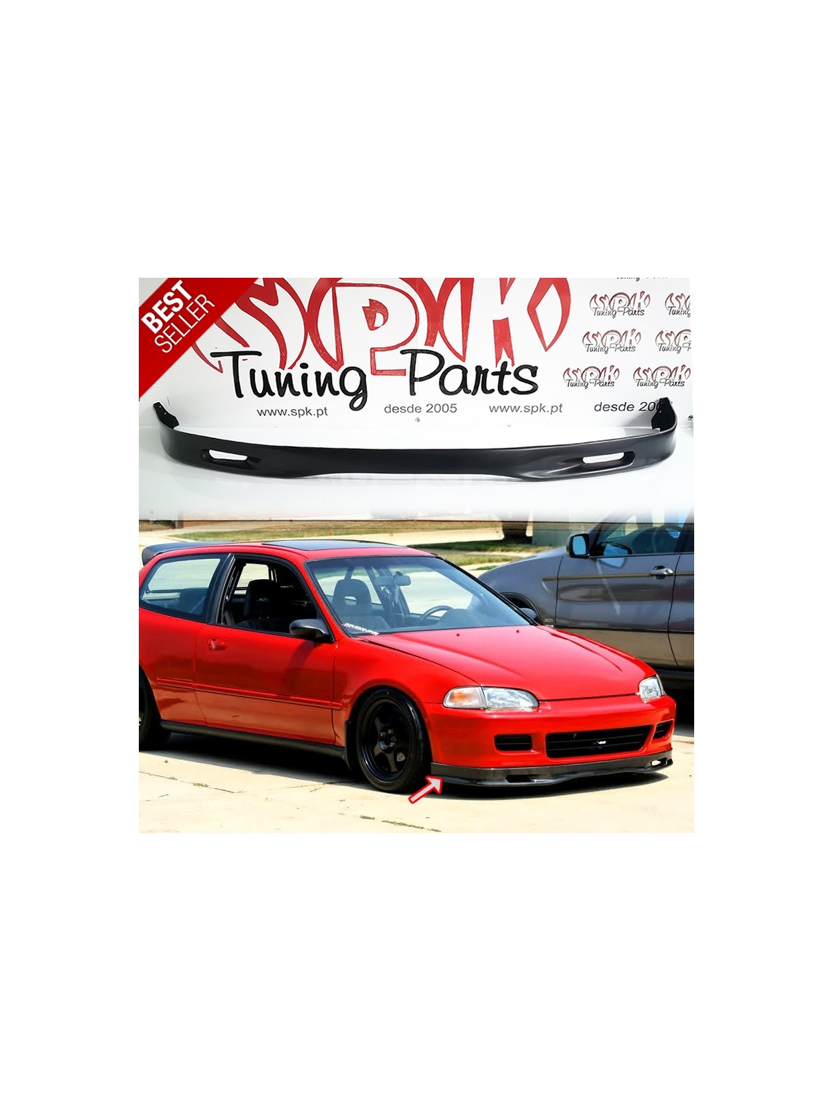Lip Spoiler Frontal Look Spoon - Honda Civic EG / EJ (1991-1995)