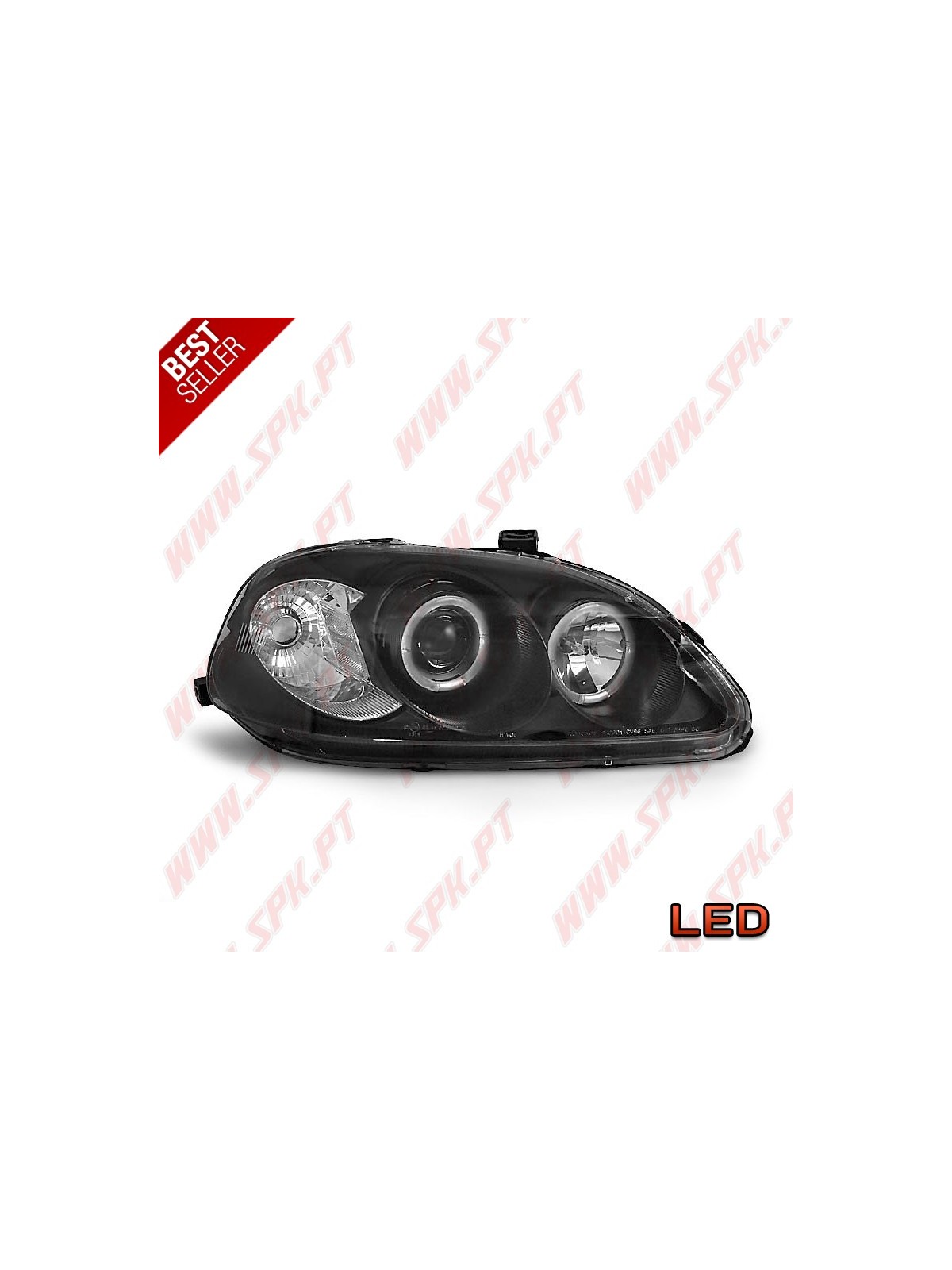 Faróis Angel Eyes Black - Honda Civic 6 (1996-1998) Faróis Angel Eyes Black - Honda Civic 6 (1996-1998)