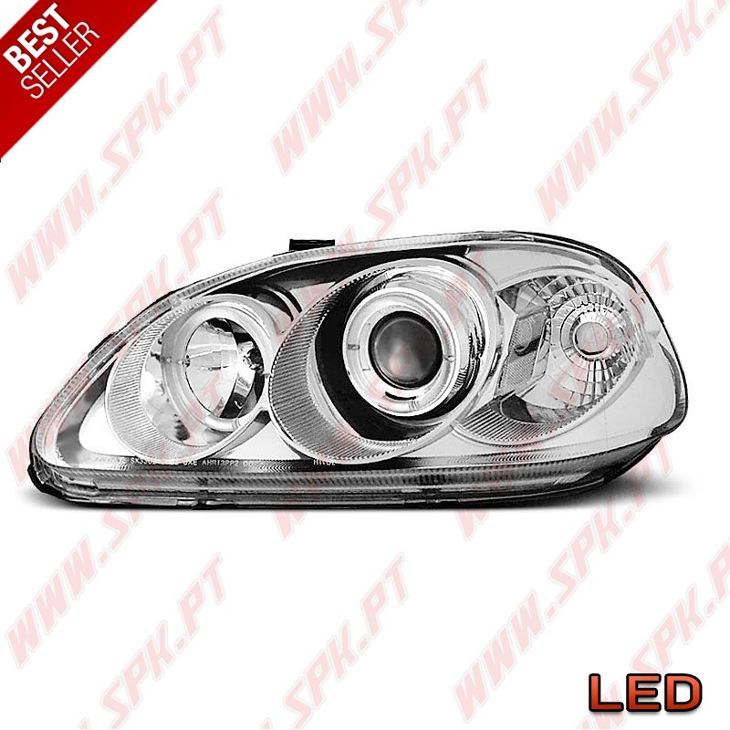 Faróis Angel Eyes Chrome - Honda Civic 6 (1996-1998) Faróis Angel Eyes Chrome - Honda Civic 6 (1996-1998)